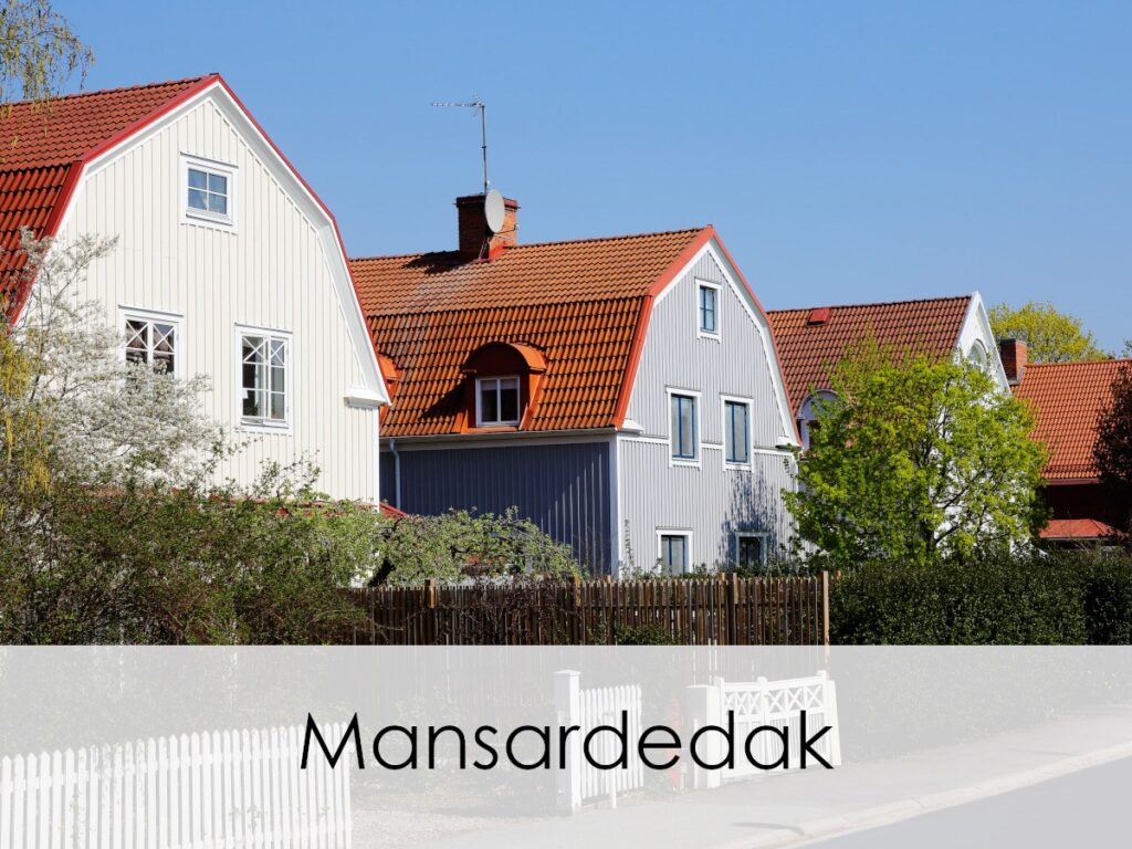 mansardedaken op woonhuizen